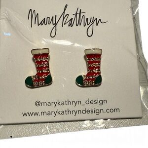 Christmas Stocking Stud Earrings by Mary Kathryn